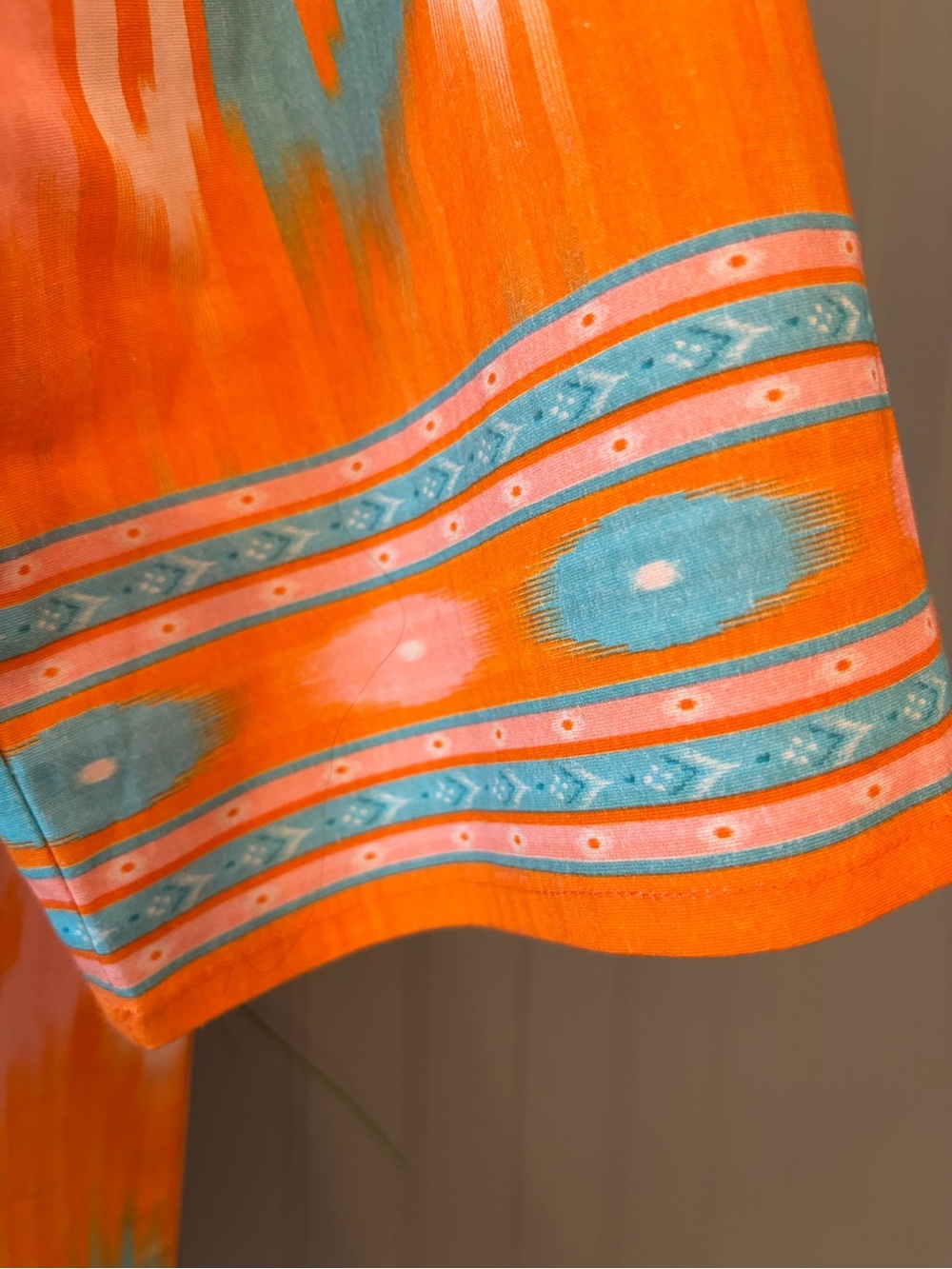 Bella Tu Orange & Turquoise Ikat Camden Shirt Dress Size XL - NWT - Picture 9 of 16